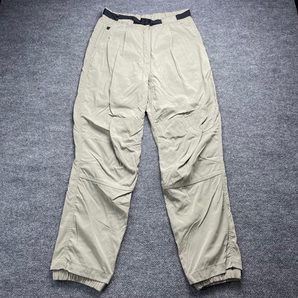 The North Face Womens Khaki Nylon Hiking Pants Belted Articulated Knee Medium